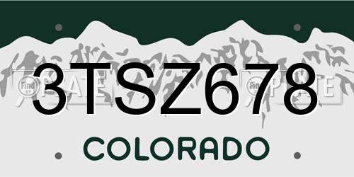 3TSZ678 Colorado License Plate