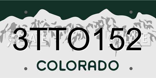 3TTO152 Colorado License Plate