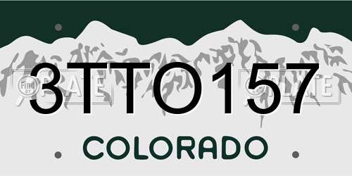3TTO157 Colorado License Plate