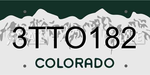 3TTO182 Colorado License Plate