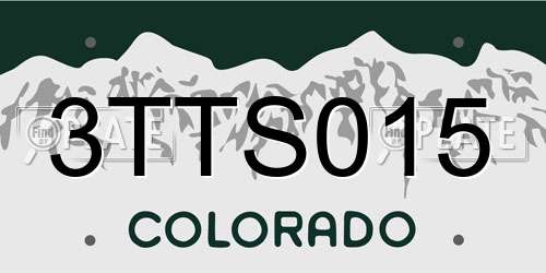 3TTS015 Colorado License Plate
