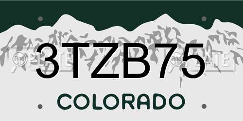 3TZB75 Colorado License Plate