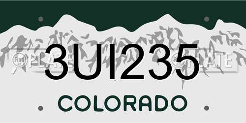 3UI235 Colorado License Plate
