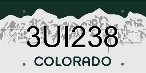 3UI238 Colorado License Plate
