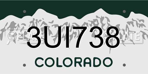 3UI738 Colorado License Plate