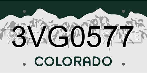 3VG0577 Colorado License Plate