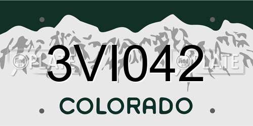 3VI042 Colorado License Plate