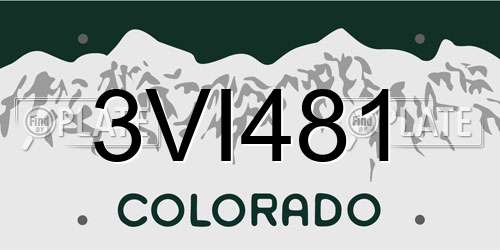 3VI481 Colorado License Plate