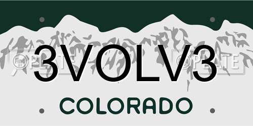 3VOLV3 Colorado License Plate