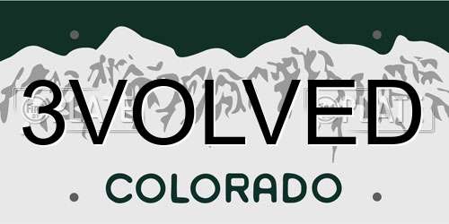 3VOLVED Colorado License Plate