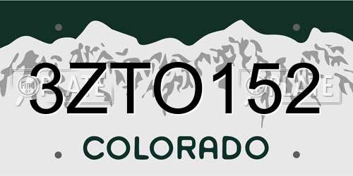 3ZTO152 Colorado License Plate