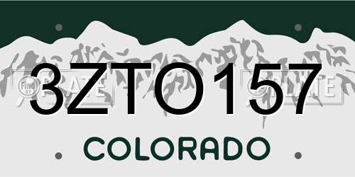 3ZTO157 Colorado License Plate