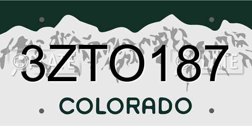 3ZTO187 Colorado License Plate