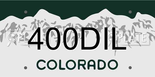 400DIL Colorado License Plate