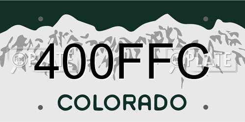 400FFC Colorado License Plate