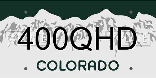 400QHD Colorado License Plate