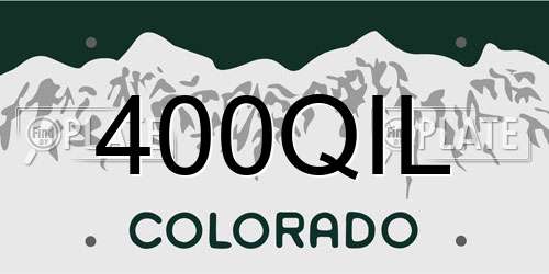 400QIL Colorado License Plate