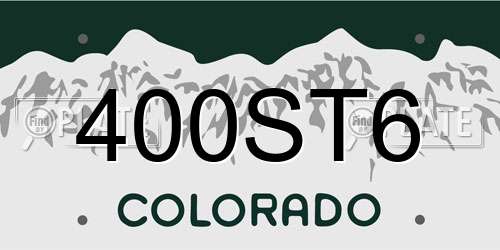 400ST6 Colorado License Plate