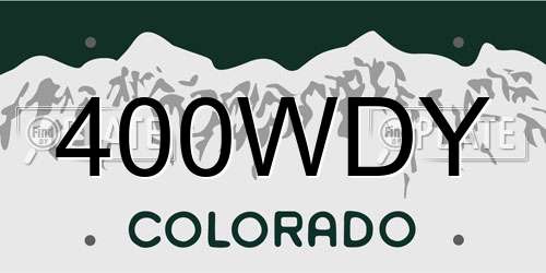 400WDY Colorado License Plate