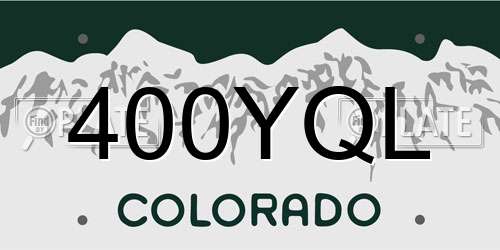 400YQL Colorado License Plate
