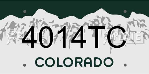 4014TC Colorado License Plate