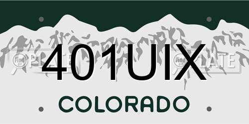 401UIX Colorado License Plate