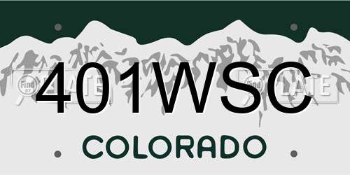401WSC Colorado License Plate