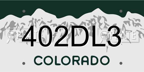 402DL3 Colorado License Plate