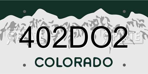 402DO2 Colorado License Plate