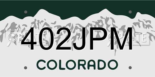 402JPM Colorado License Plate
