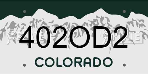 402OD2 Colorado License Plate