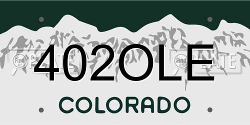 402OLE Colorado License Plate