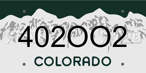 402OO2 Colorado License Plate