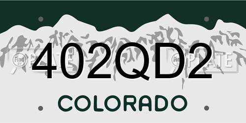 402QD2 Colorado License Plate