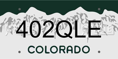 402QLE Colorado License Plate