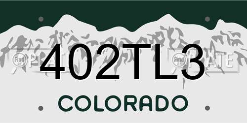 402TL3 Colorado License Plate