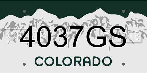 4037GS Colorado License Plate