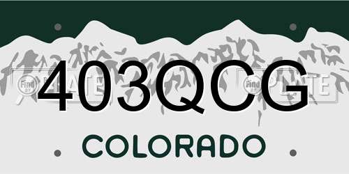 403QCG Colorado License Plate