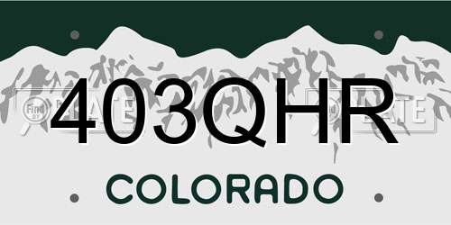 403QHR Colorado License Plate