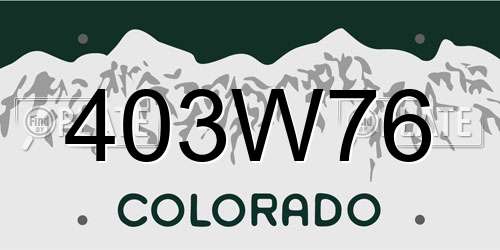 403W76 Colorado License Plate