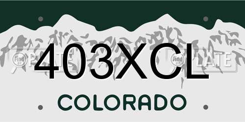 403XCL Colorado License Plate