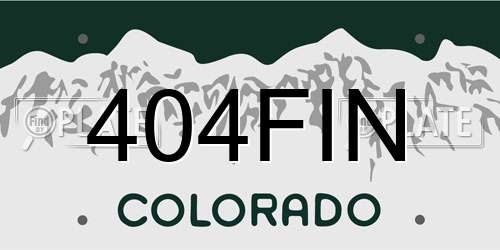 404FIN Colorado License Plate