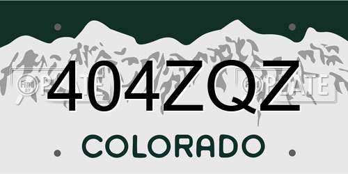 404ZQZ Colorado License Plate