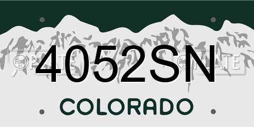 4052SN Colorado License Plate