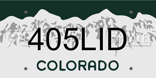 405LID Colorado License Plate