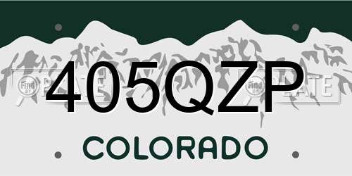 405QZP Colorado License Plate