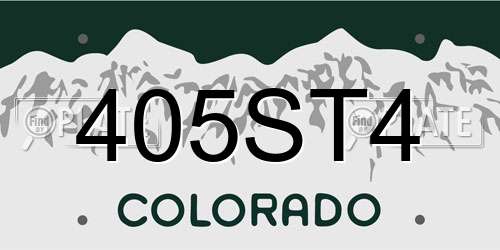 405ST4 Colorado License Plate