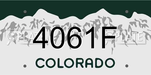 4061F Colorado License Plate