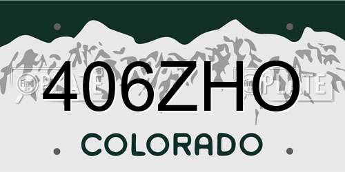 406ZHO Colorado License Plate