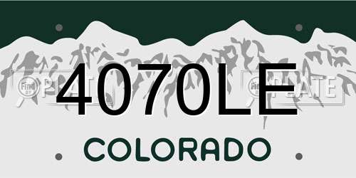 4070LE Colorado License Plate